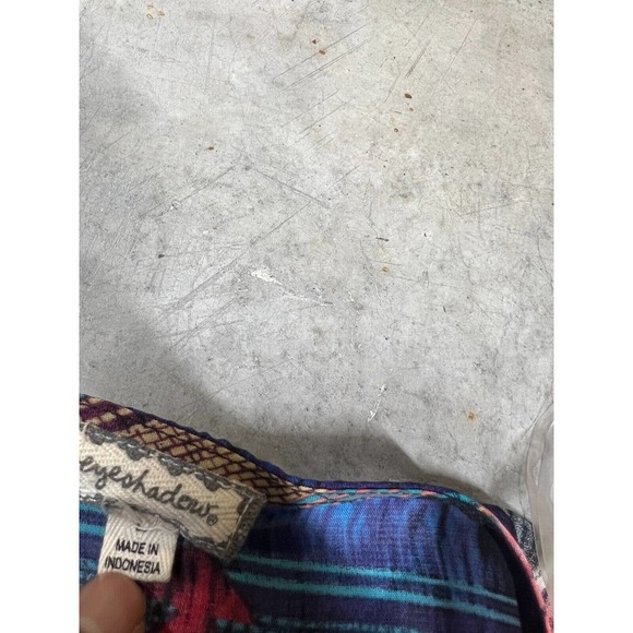 Eyeshadow Boho Open Long Cardigan Top Womens Large Aztec Print Colorful - Picture 4 of 7